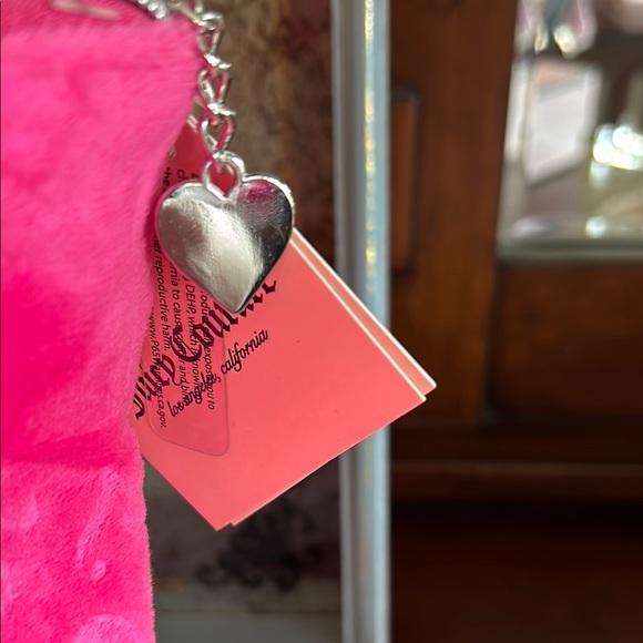 Juicy Couture Pink Velour Love Print Cosmetic Bag - Picture 5 of 9